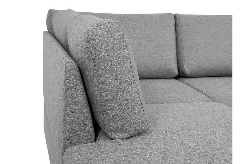 Wilma 6-seter Sovesofa med Sjeselong i Stoff med Kunstlærunderrede - Mellomgrå - Møbler - Sofaer - Sovesofaer