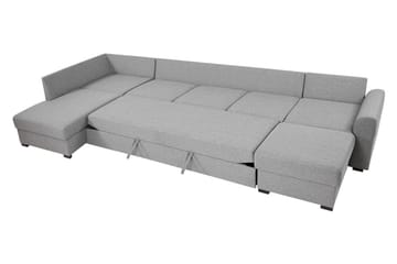 Wilma Sovesofa 141x340 cm med Oppbevaring i Stoff - Svart - Møbler - Sofaer - Sovesofaer