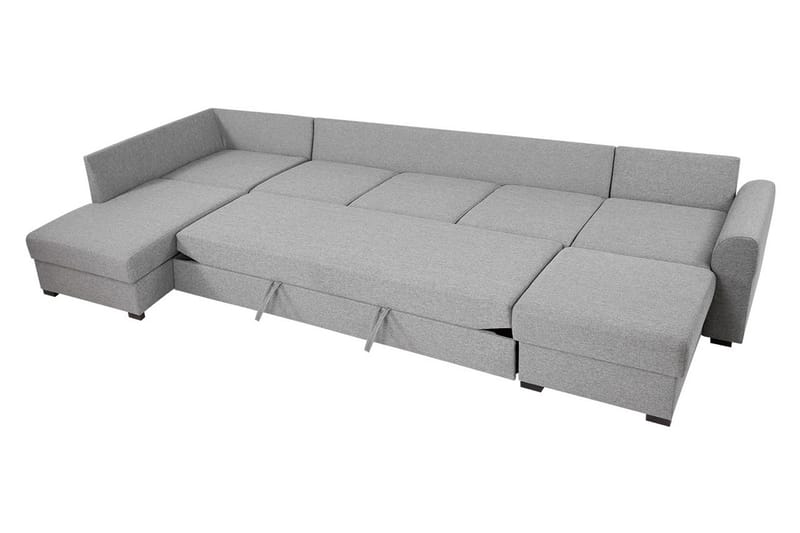 Wilma Sovesofa 141x340 cm med Oppbevaring i Stoff - Svart - Møbler - Sofaer - Sovesofaer