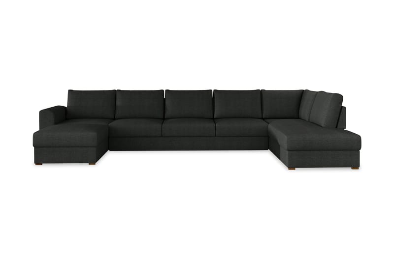 Wilma Sovesofa 141x340 cm med Oppbevaring i Stoff, Svart