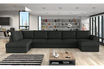 Wilma U-sovesofa Large Venstre - Svart - Møbler - Sofaer - Sovesofaer
