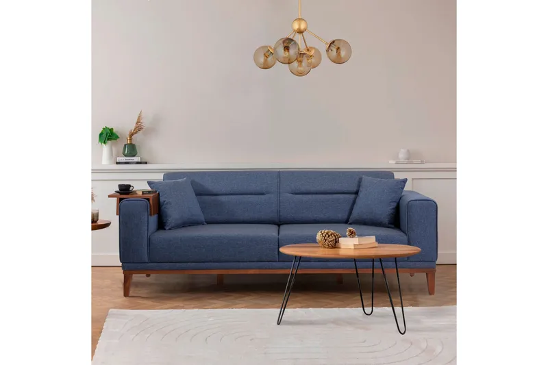 Wyong Sovesofa 3-seters 223x94 cm - Blå - Møbler - Sofaer - Sovesofaer
