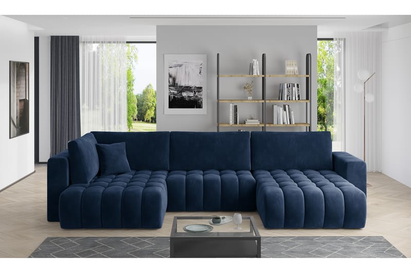 Yorktown U-sovesofa Divan Høyre - Blå - Møbler - Sofaer - Sovesofaer