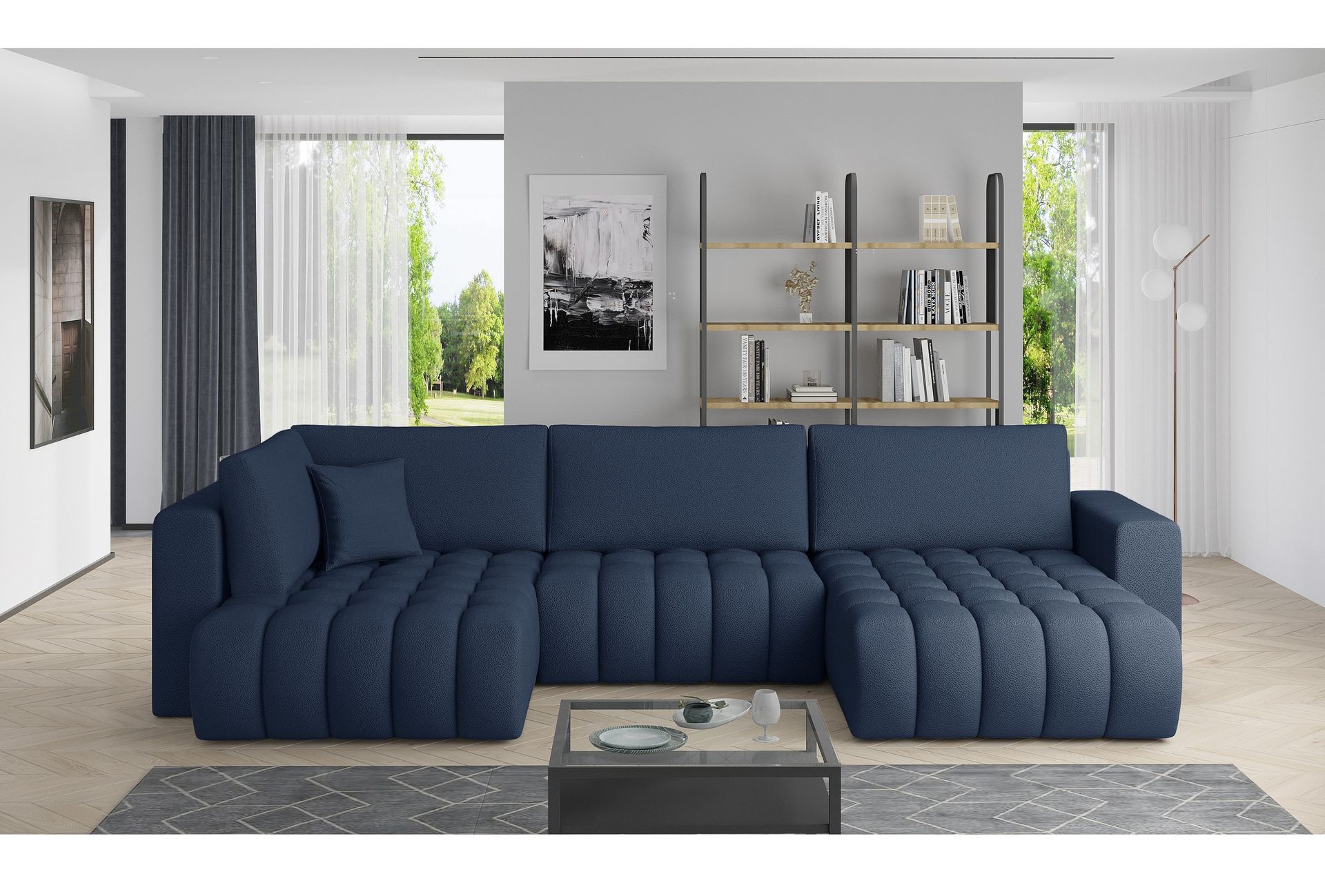 Yorktown U-sovesofa Divan Høyre - Blå - Møbler - Sofaer - Sovesofaer