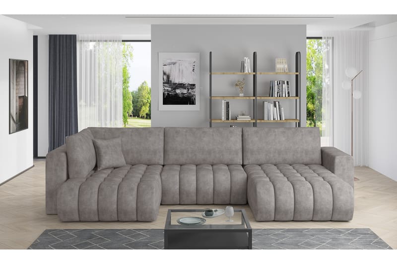 Yorktown U-sovesofa Divan Høyre - Grå - Møbler - Sofaer - Sovesofaer
