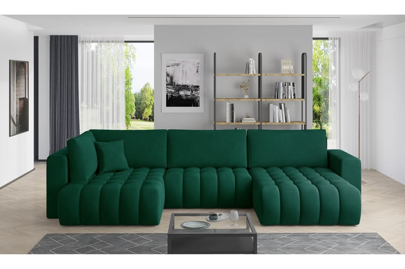 Yorktown U-sovesofa Divan Høyre - Gul - Sovesofaer - Sovesofa divan