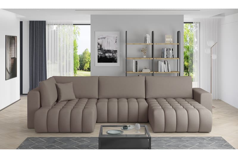 Yorktown U-sovesofa Divan Høyre - Gul - Sovesofaer - Sovesofa divan