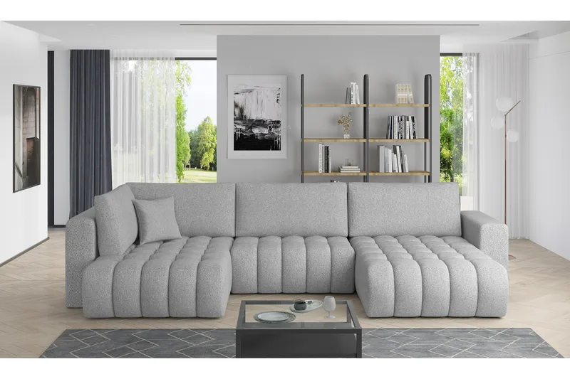 Yorktown U-sovesofa Divan Høyre - Lysegrå - Møbler - Sofaer - Sovesofaer