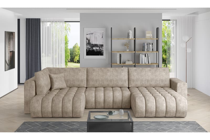 Yorktown U-sovesofa Divan Høyre - Mørkebeige - Sovesofaer - Sovesofa divan