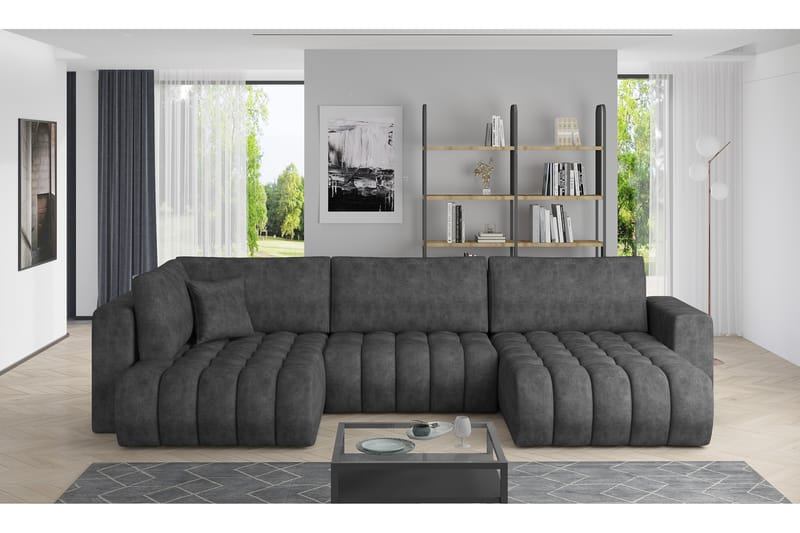 Yorktown U-sovesofa Divan Høyre - Mørkegrå - Møbler - Sofaer - Sovesofaer
