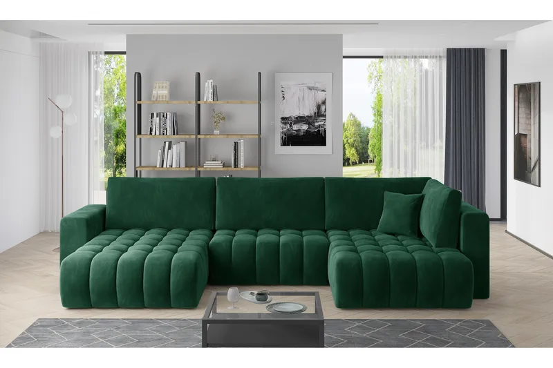Yorktown U-sovesofa Divan Venstre - Grønn - Møbler - Sofaer - Sovesofaer