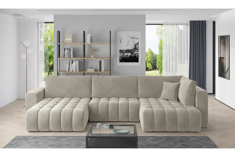 Yorktown U-sovesofa Divan Venstre, Lysebeige