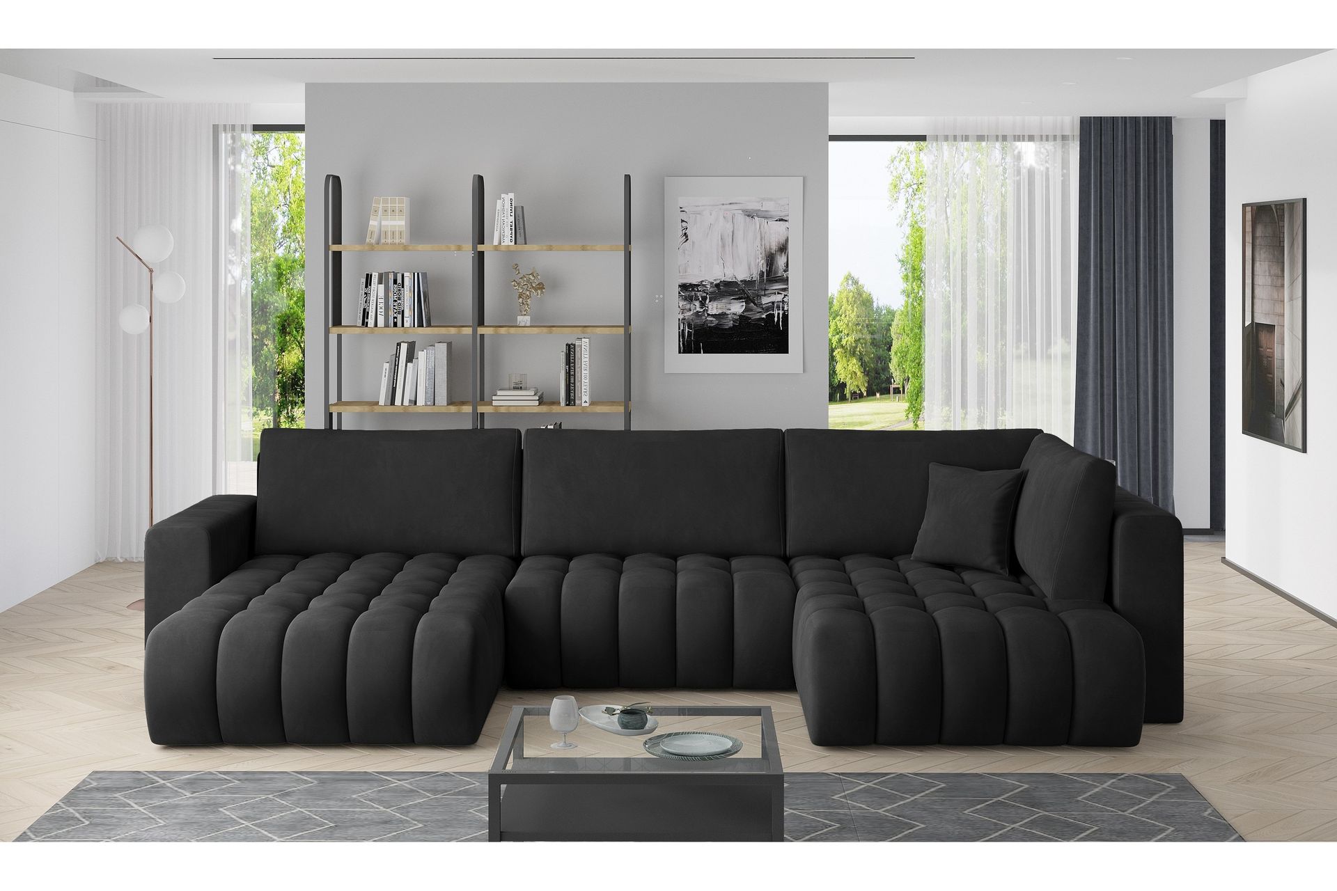 Yorktown U-sovesofa Divan Venstre - Mørkegrå - Møbler - Sofaer - Sovesofaer