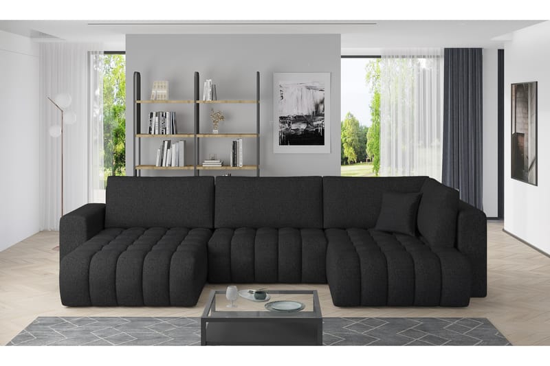 Yorktown U-sovesofa Divan Venstre - Mørkegrå - Sovesofaer - Sovesofa divan