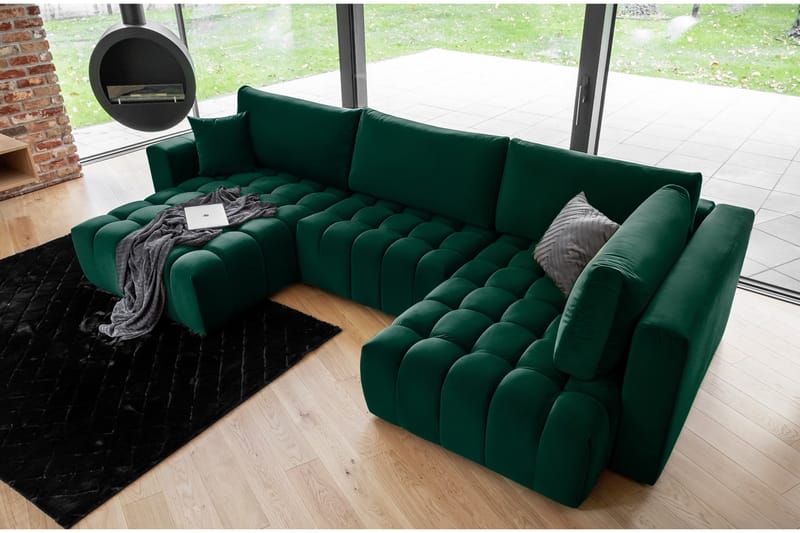 Yorktown U-sovesofa Divan Venstre - Mørkegrønn - Møbler - Sofaer - Sovesofaer