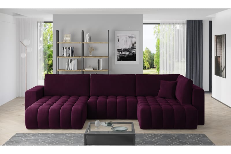 Yorktown U-sovesofa Divan Venstre - Rosa - Sovesofaer - Sovesofa divan - Fløyel sofaer