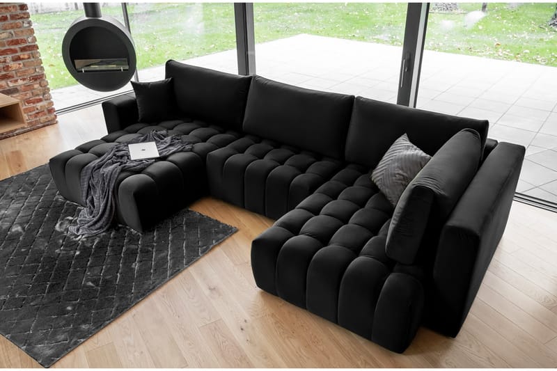 Yorktown U-sovesofa Divan Venstre - Svart - Sovesofaer - Sovesofa divan