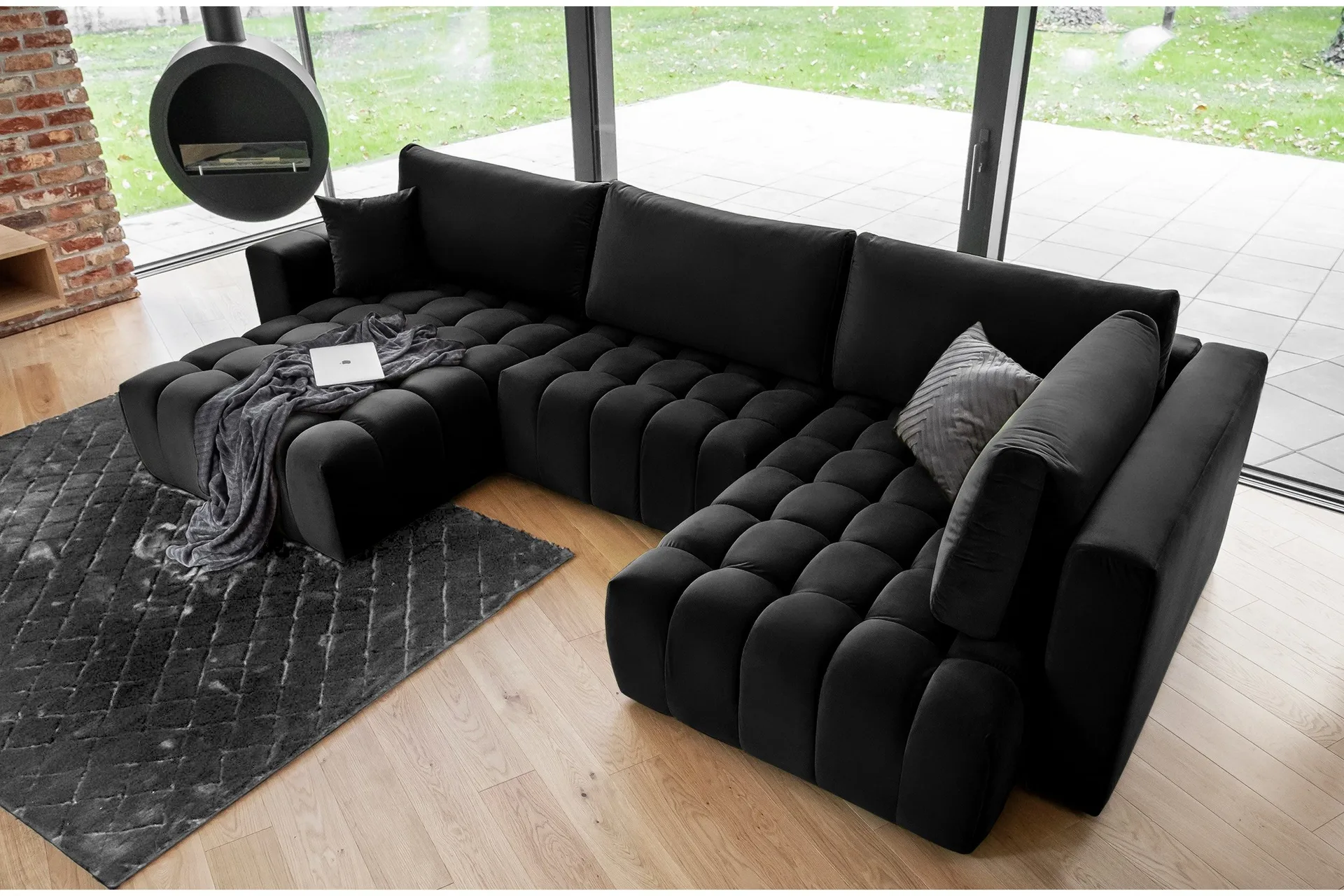 Yorktown U-sovesofa Divan Venstre - Svart