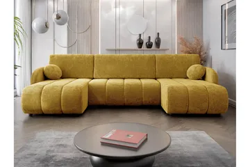 Zarania Sovesofa Dobbel Divan 3-Seter - Gul - Møbler - Sofaer - Sovesofaer