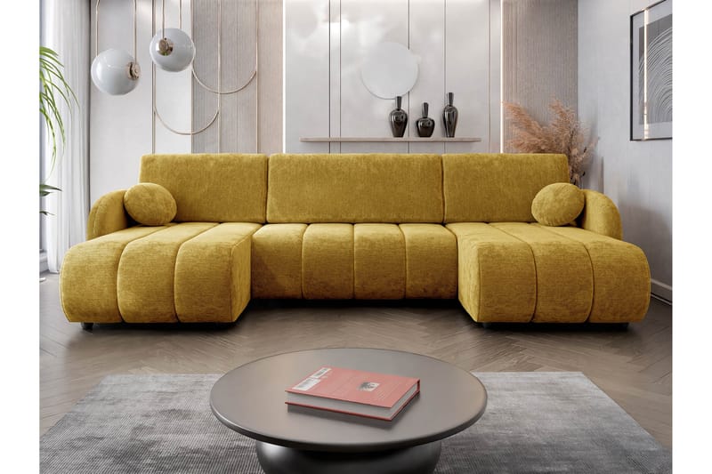 Zarania Sovesofa Dobbel Divan 3-Seter - Gul - Møbler - Sofaer - Sovesofaer