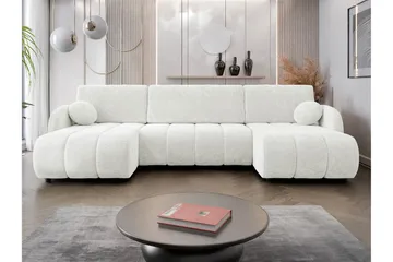 Zarania Sovesofa Dobbel Divan 3-Seter - Hvit - Møbler - Sofaer - Sovesofaer