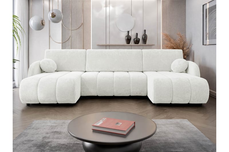 Zarania Sovesofa Dobbel Divan 3-Seter - Hvit - Møbler - Sofaer - Sovesofaer