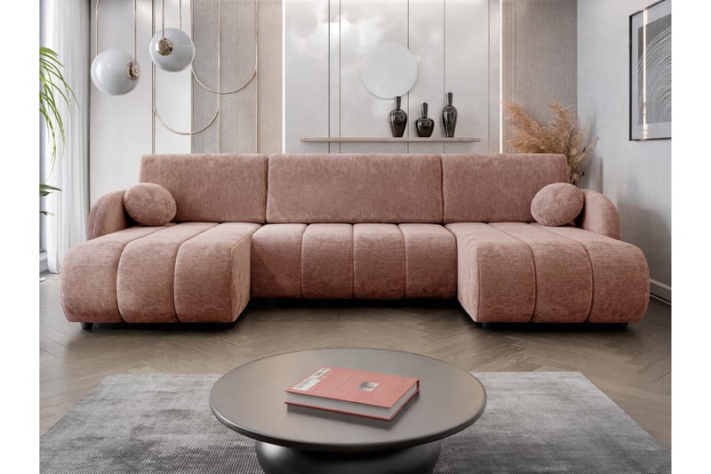 Zarania Sovesofa Dobbel Divan 3-Seter - Rosa - Møbler - Sofaer - Sovesofaer