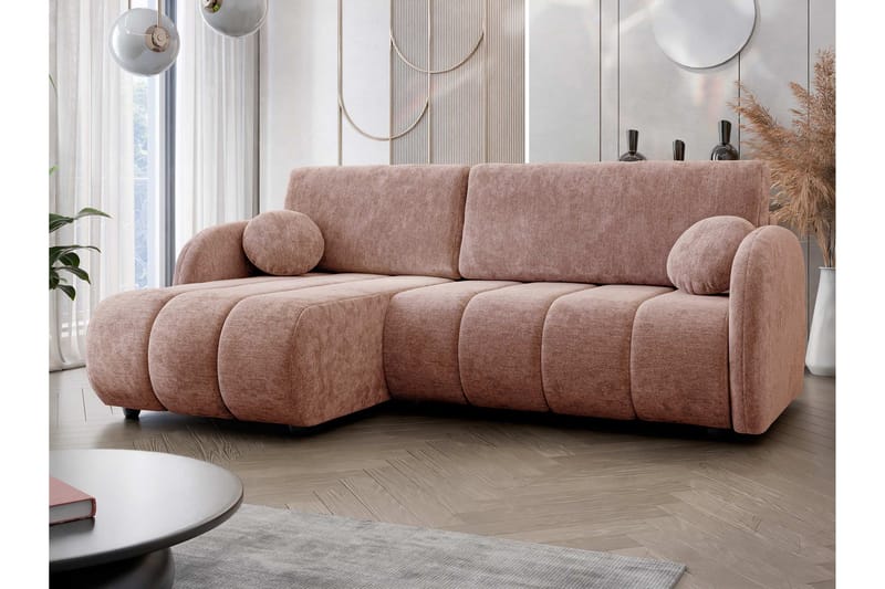 Zarania Sovesofa Med 3-Seters Divan - Rosa - Møbler - Sofaer - Sovesofaer