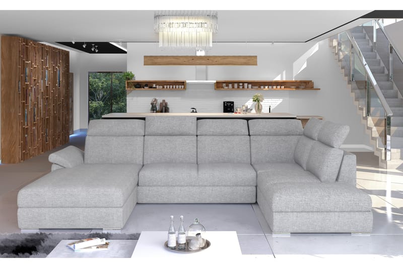 Zoana Sovesofa med Dobbeldivan - Grå - Møbler - Sofaer - Sovesofaer