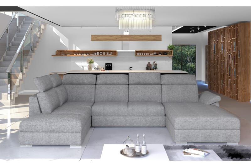 Zoana Sovesofa med Dobbeldivan - Grå - Møbler - Sofaer - Sovesofaer