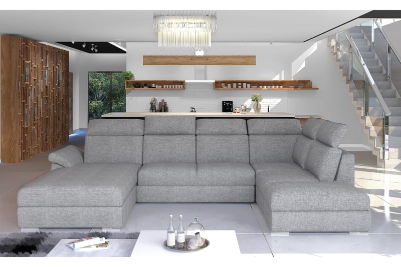 Zoana Sovesofa med Dobbeldivan - Grå - Møbler - Sofaer - Sovesofaer
