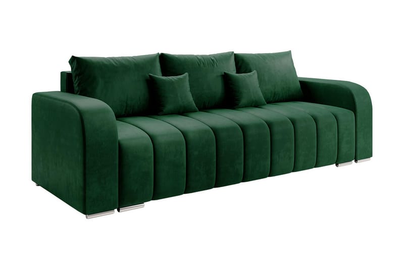 Zulueta 3-seters Sofa - Grønn - Sovesofaer - 3 seters sovesofa - Fløyel sofaer