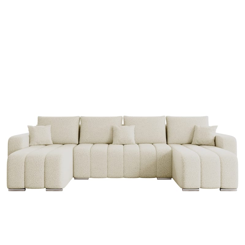 Zulueta 4-seters sovesofa med dobbel divan - beige - Møbler - Sofaer - Sovesofaer