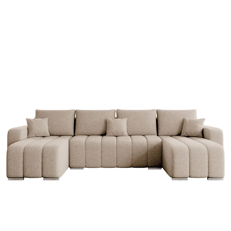 Zulueta 4-seters sovesofa med dobbel divan, beige