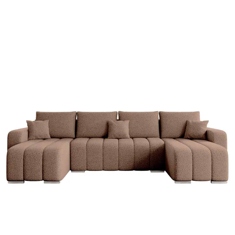 Zulueta 4-seters sovesofa med dobbel divan - brun - Møbler - Sofaer - Sovesofaer