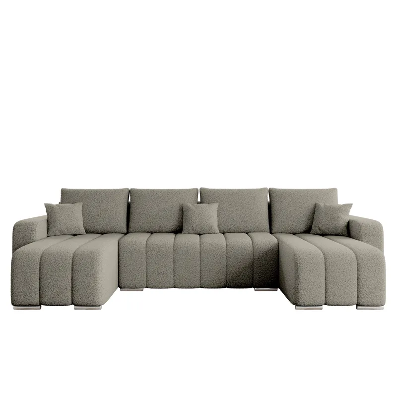 Zulueta 4-seters sovesofa med dobbel divan - grå - Møbler - Sofaer - Sovesofaer