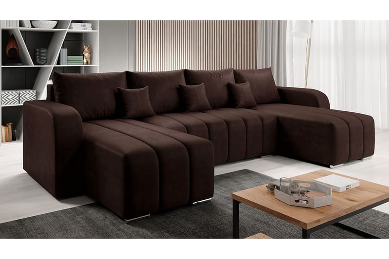 Zulueta 8-seters Sovesofa Høyre - Brun - Møbler - Sofaer - Sovesofaer