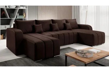 Zulueta 8-seters Sovesofa Høyre - Brun - Møbler - Sofaer - Sovesofaer
