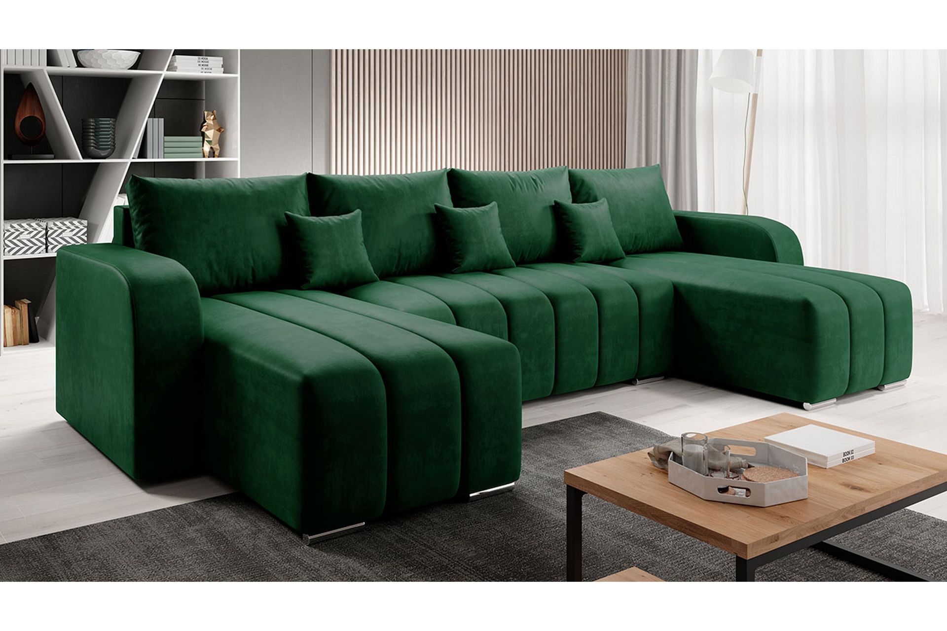 Zulueta 8-seters Sovesofa Høyre - Grønn - Møbler - Sofaer - Sovesofaer
