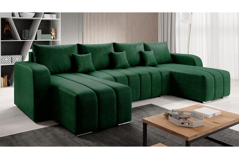 Zulueta 8-seters Sovesofa Høyre - Grønn - Møbler - Sofaer - Sovesofaer