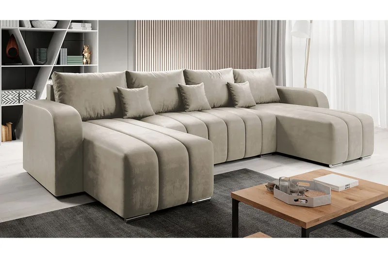 Zulueta 8-seters Sovesofa Venstre - Beige - Møbler - Sofaer - Sovesofaer