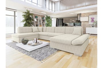 Zumar 4-seter Hjørnesovesofa 128x302 cm med Oppbevaring i Kordfløyel - Beige - Møbler - Sofaer - Sovesofaer
