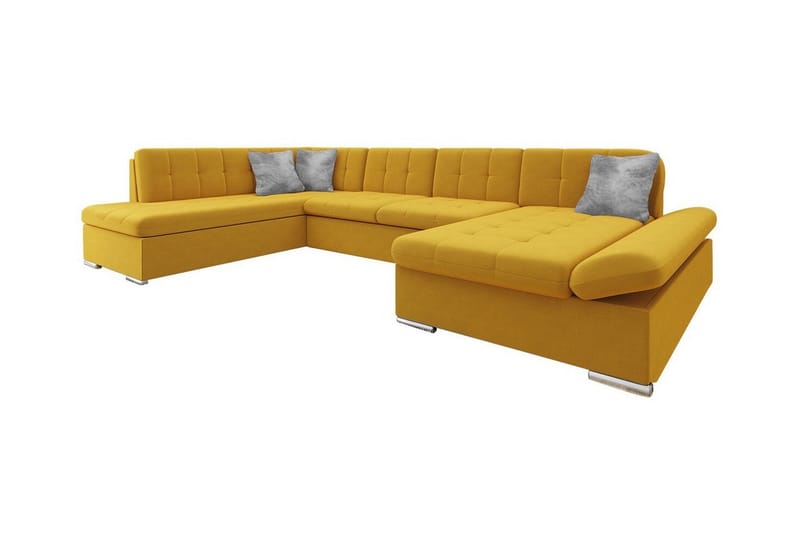 Zumar 4-seters Hjørnesovesofa - Gul - Møbler - Sofaer - Sovesofaer