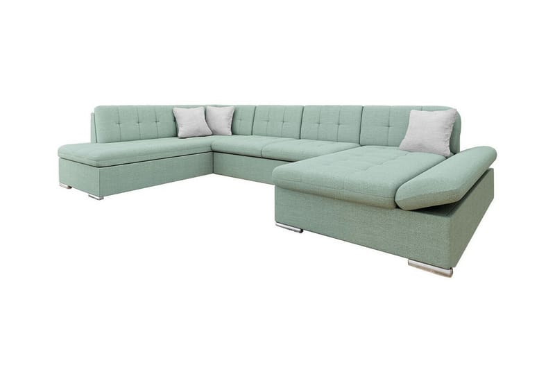 Zumar 4-seters Hjørnesovesofa - Lysegrønn/Grønn/Mynte - Møbler - Sofaer - Sovesofaer
