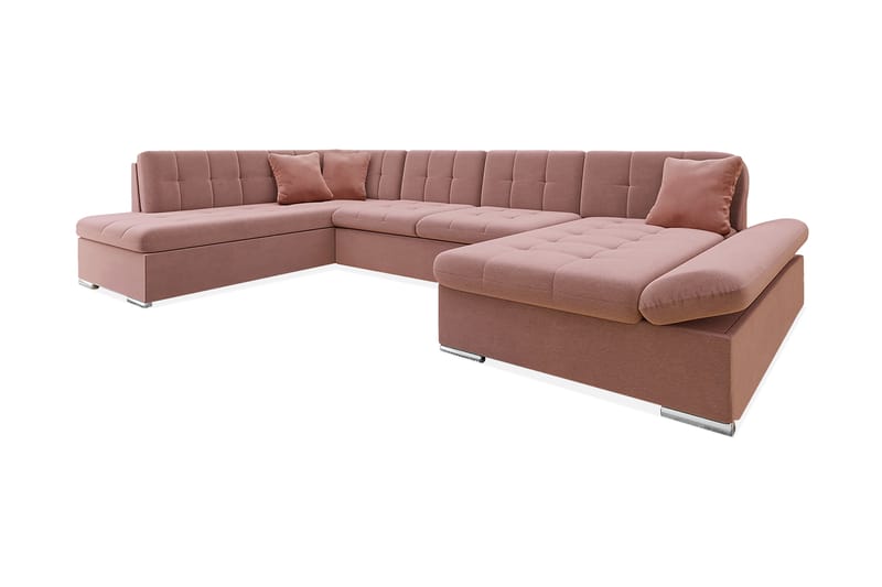 Zumar 4-seters Sovesofa Universal - Rosa - Sovesofaer - Sovesofa divan - Fløyel sofaer