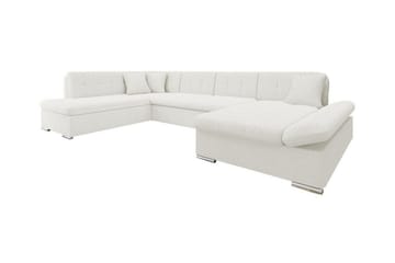 Zumar 5-seter Høyre U-formet Sovesofa med Sjeselong med Oppbevaring i Bouclé - Hvit - Møbler - Sofaer - Sovesofaer