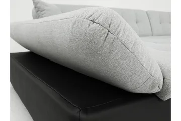 Zumar Høyre U-formet Sovesofa 128x302 cm med Oppbevaring i Stoff - Grå - Møbler - Sofaer - Sovesofaer