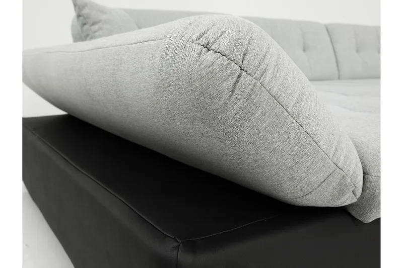 Zumar Høyre U-formet Sovesofa 128x302 cm med Oppbevaring i Stoff - Grå - Møbler - Sofaer - Sovesofaer