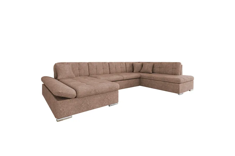 Zumar Sovesofa med Sjeselong og Dobbel Sjeselong 4-seter i Bouclé - Rosa - Møbler - Sofaer - Sovesofaer