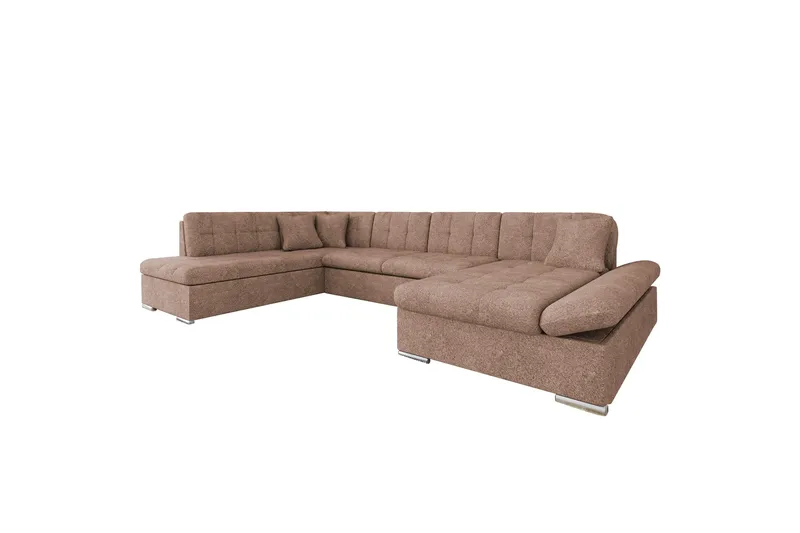 Zumar Sovesofa med Sjeselong og Dobbel Sjeselong 4-seter i Bouclé - Rosa - Møbler - Sofaer - Sovesofaer